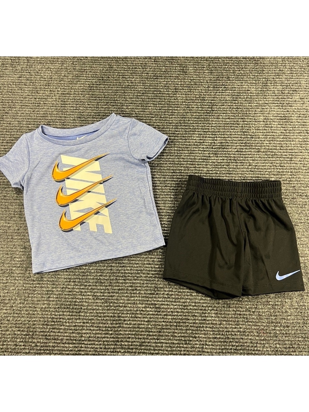 Nike Baby Toddler Dri-Fit T-Shirt and Shorts Set, Size 18M, Blue and Black